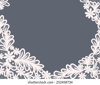 Template frame  design for card. Vintage Lace Doily 
