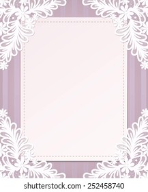 Template frame  design for card. Vintage Lace Doily 