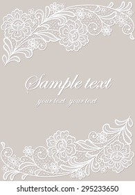 Template frame  design for card. Vintage Lace Doily 