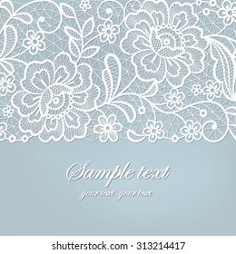 Template frame  design for card. Vintage Lace Doily 