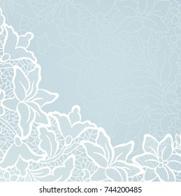Template frame  design for card. Vintage Lace Doily 
