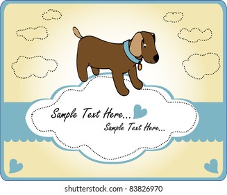 Template frame design for children greeting card