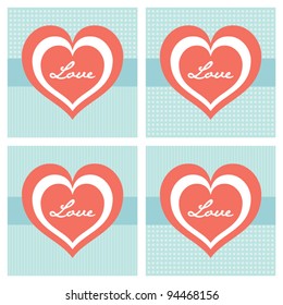 Template frame design collection for Valentine card, vector background illustration