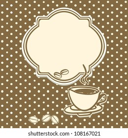 Template frame design with cup of coffee