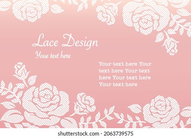 Template frame design with floral laces. Vector illustration.
