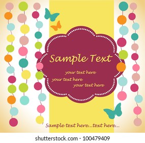 Template frame design for greeting card or invitation