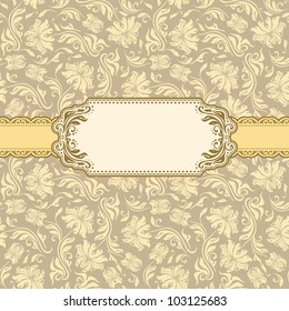 Template frame design for greeting card . Seamless background.