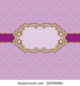 Template frame design for greeting card . Background - seamless pattern.