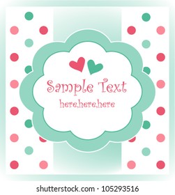 Template frame design for greeting card or baby shower