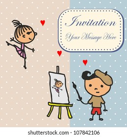 Template frame design for greeting card