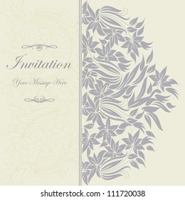 Template frame design for greeting card with  flowers