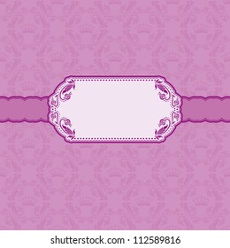Template frame design for greeting card . Background - seamless pattern.