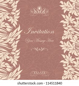 Template frame design for greeting card with  flowers