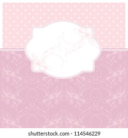 Template frame design for greeting card with lilies