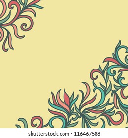 Template frame design for greeting card. Can be used for packaging,invitations, cards.