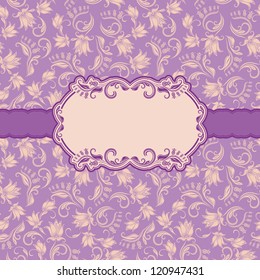 Template frame design for greeting card . Seamless background. Vector illustration.