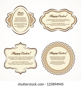 Template frame design for greeting card, Happy Easter