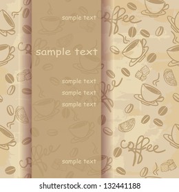 Template frame design for greeting card with coffee. eps10