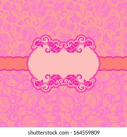Template frame design for greeting card . Seamless background.