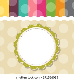 Template frame design for greeting card, vector illustration