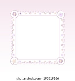 Template frame design for greeting card, vector illustration
