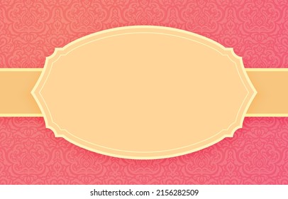 Template frame design for greeting card . Background seamless pattern.