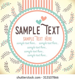 Template frame design for greeting card