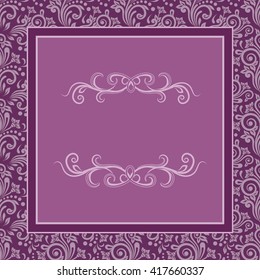 Template frame design for greeting card, vector Illustration