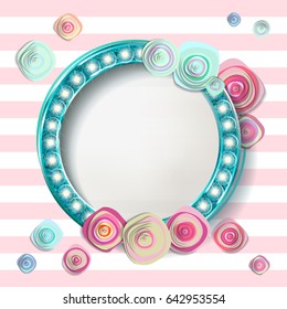 Template frame design for greeting card. Vector illustration