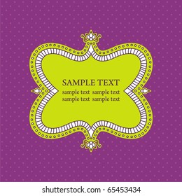 Template frame design for greeting card