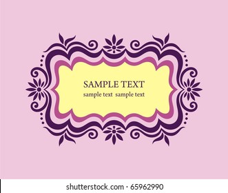 Template frame design for greeting card