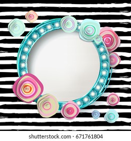 Template frame design for greeting card. Vector illustration