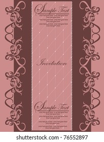 Template frame design for greeting card or invitation