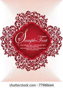 Template frame design for greeting card or invitation