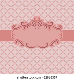 Template frame design for greeting card . Background - seamless pattern.