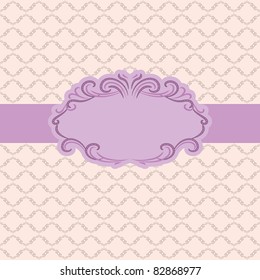 Template frame design for greeting card . Background - seamless pattern.