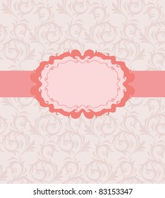 Template frame design for greeting card . Background - seamless pattern.