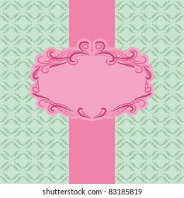 Template frame design for greeting card . Background - seamless pattern.