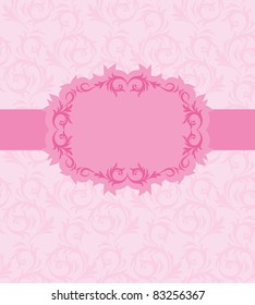 Template frame design for greeting card . Background - seamless pattern.