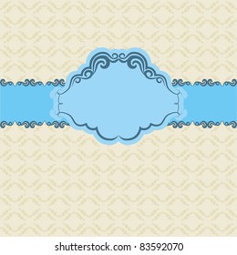 Template frame design for greeting card . Background - seamless pattern.