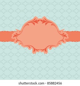 Template frame design for greeting card . Background - seamless pattern.