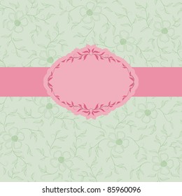 Template frame design for greeting card . Background - seamless pattern.