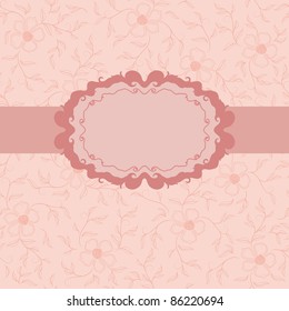 Template frame design for greeting card . Background - seamless pattern.