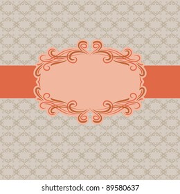 Template frame design for greeting card . Background - seamless pattern.
