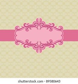 Template frame design for greeting card . Background - seamless pattern.