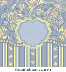 Template frame design for greeting card, vector Illustration