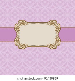Template frame design for greeting card . Seamless background.
