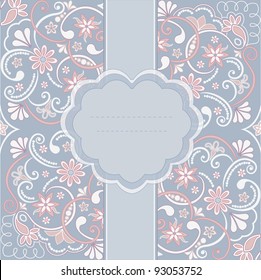Template frame design for greeting card, vector Illustration