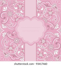 Template frame design for greeting card, vector Illustration