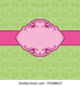 Template frame design for greeting card . Background - seamless pattern.